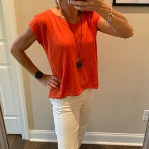 Tomato Silk Knit Boxy Top - Eileen Fisher